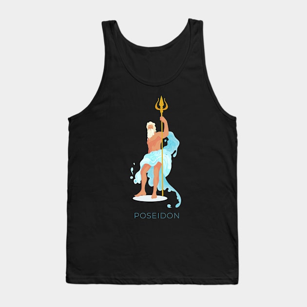 Poseidon Greek Mythology Tank Top by MimicGaming